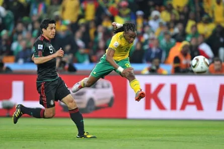Siphiwe Tshabalala's Goal South Africa’s Siphiwe Tshabalala (centre) scores his side’s goal against Mexico.
